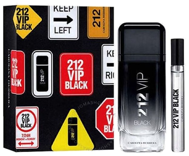 SET CAROLINA HERRERA 212 VIP BLACK EDP 100ML + 10ML CABALLERO