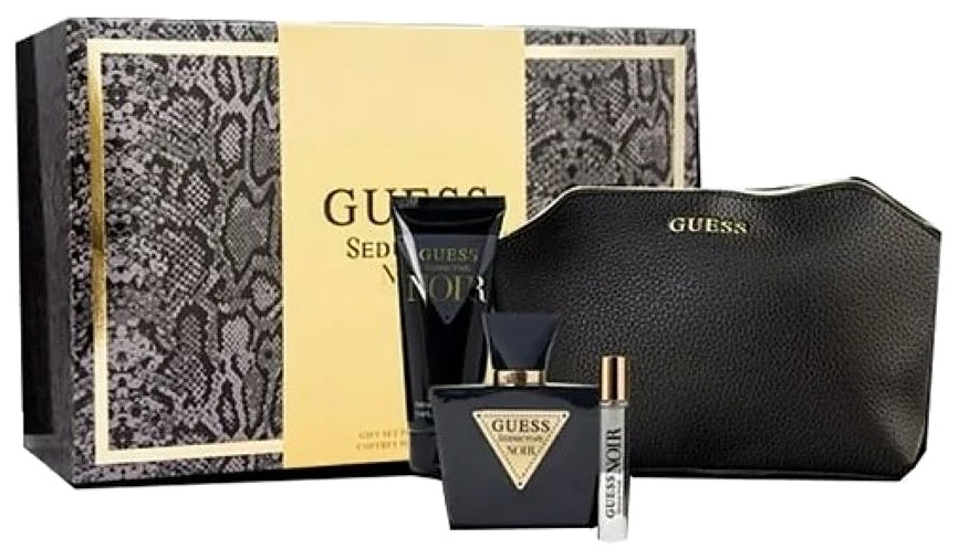 SET GUESS SEDUCTIVE NOIR 4PC.EDT 75 MLSP + 6.7 B/L + 15ML + BOLSO DAMA