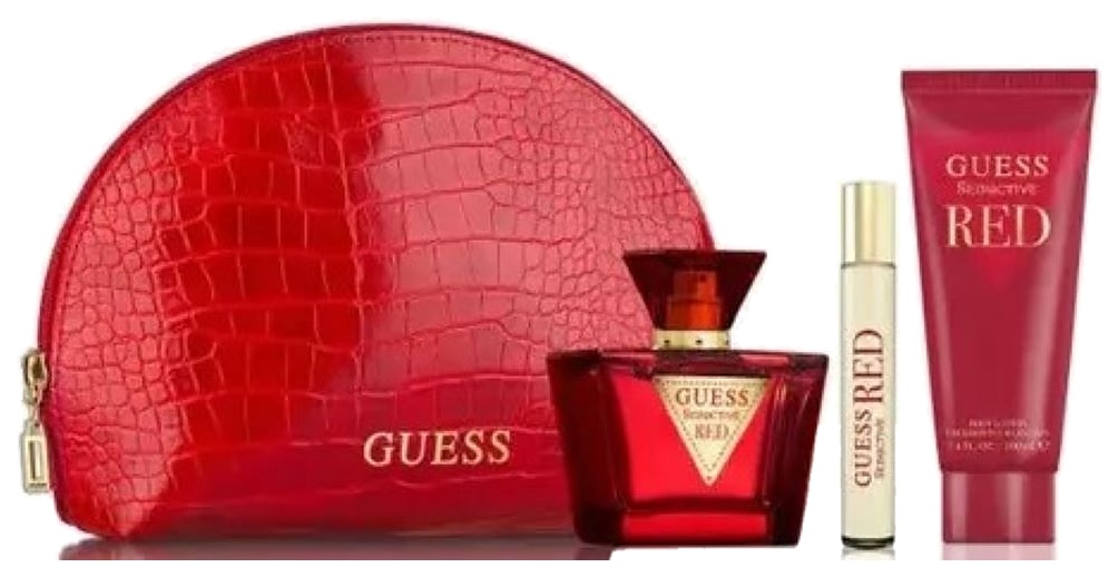SET GUESS SEDUCTIVE RED 4PC.EDT 75 MLSP + 6.7 B/L + 15ML + BOLSO DAMA
