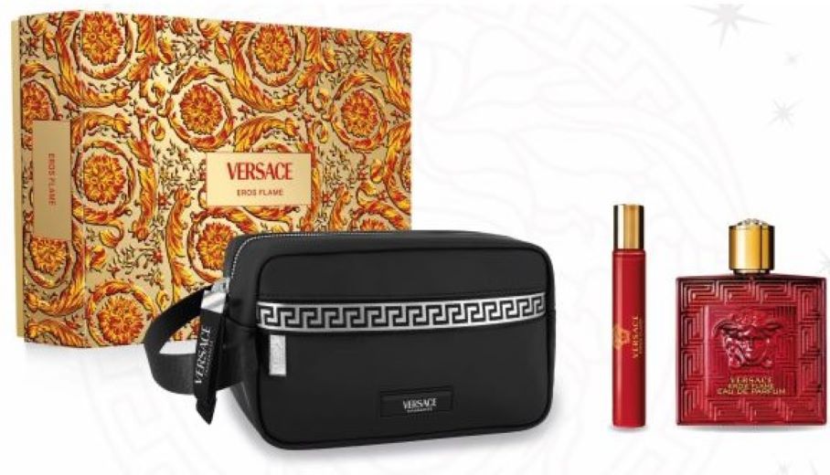 SET VERSACE EROS FLAME EDT 100ML + 10ML + BOLSO CABALLERO