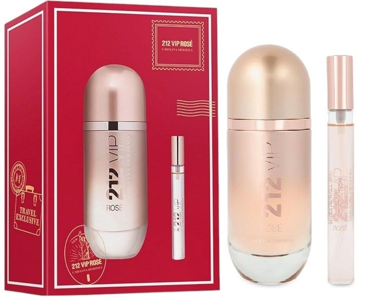 SET CAROLINA HERRERA 212 VIP ROSÉ EDP 80ML + 10ML DAMA