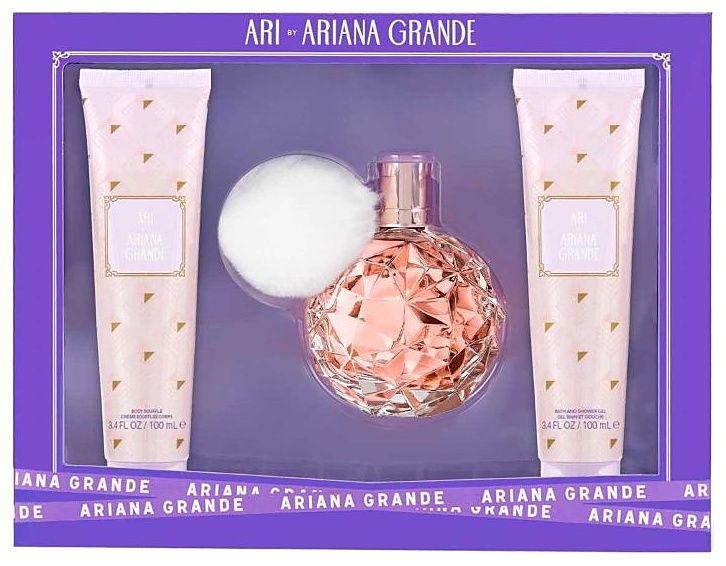 SET ARIANA GRANDE ARI EDP 3 PCS 100ML + 100ML GEL DE BAÑO + 100ML BODY SOUFFLE DAMA