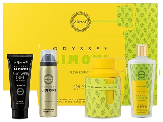 SET ARMAF ODYSSEY LIMONI EDP 4 PCS 100ML + 100ML LOC.CORPORAL + 50ML DESOD. + 250ML SHAMPOO CABALLERO