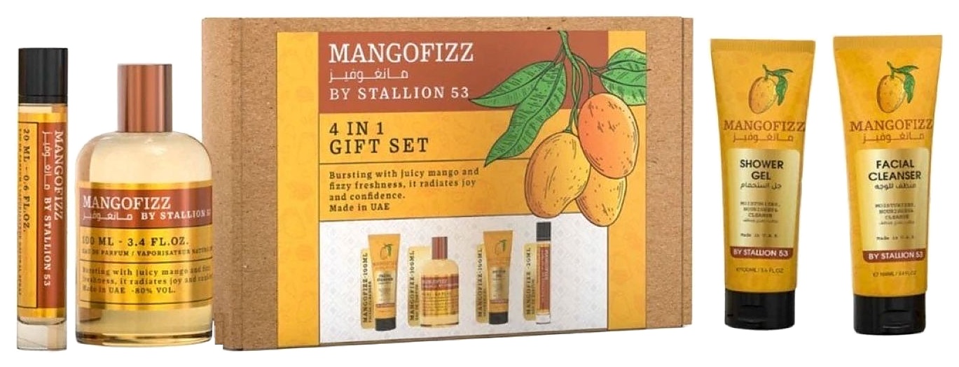 SET EMPER MANGOFIZZ EDP 4 PCS 100ML + 100ML GEL + 100ML LIMP.FACIAL + 20ML UNISEX