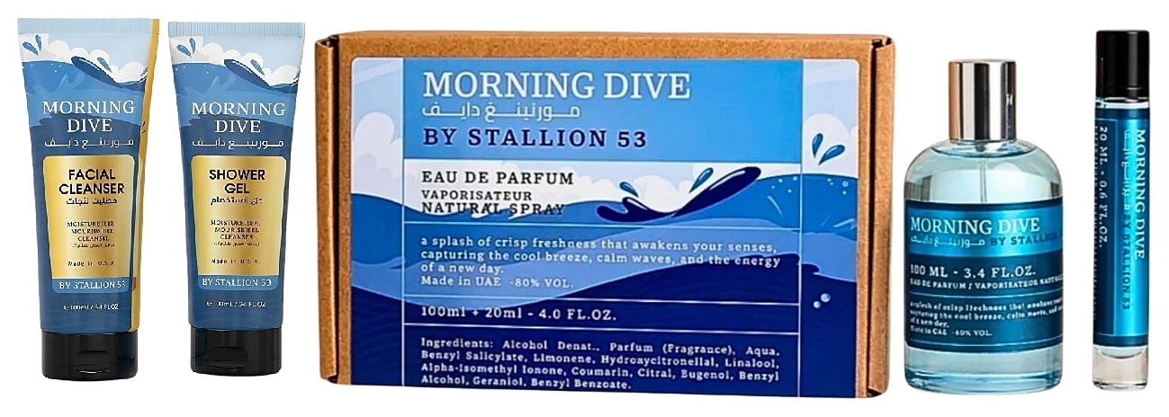 SET EMPER MORNING DIVE EDP 4 PCS 100ML + 100ML GEL DE BAÑO + 100ML LIMP.FACIAL + 20ML UNISEX
