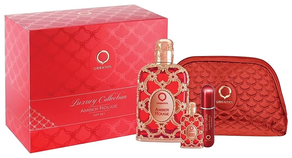 SET ORIENTICA AMBER ROUGE EDP 80ML+10ML+ATOMIZADOR+BOLSO UNISEX