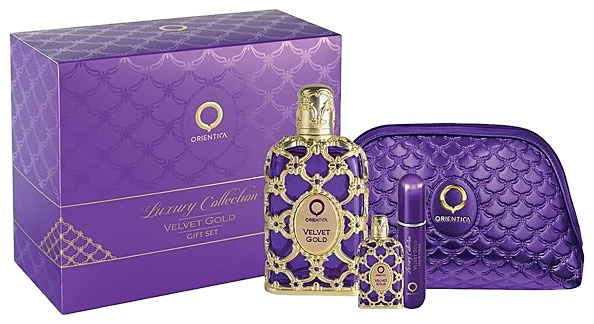 SET ORIENTICA VELVET GOLD EDP 80ML+10ML+ATOMIZADOR+BOLSO UNISEX