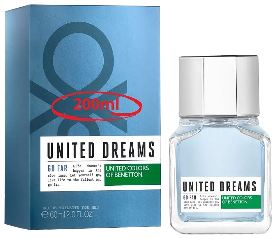 PERFUME BENETTON UNITED DREAMS GO FAR EDT 200ML CABALLERO