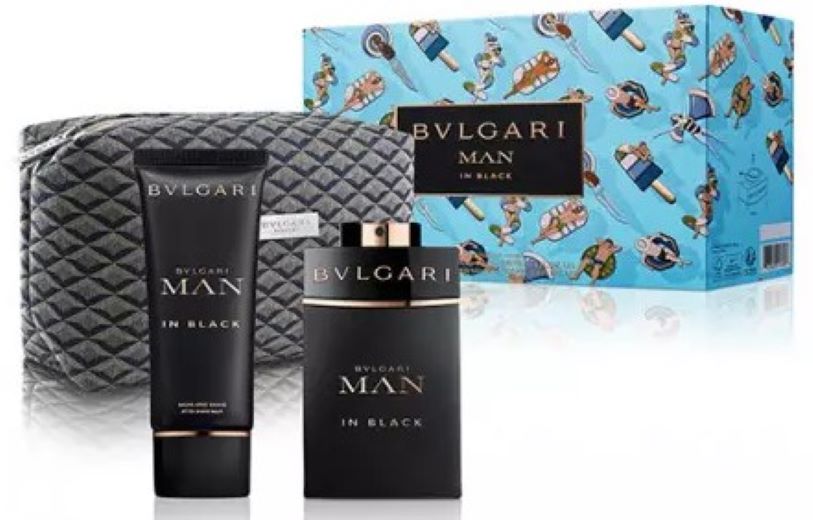 SET BVLGARI MAN IN BLACK 3PIEZAS EDP 100ML + AFTER SHAVE + BOLSO CABALLERO
