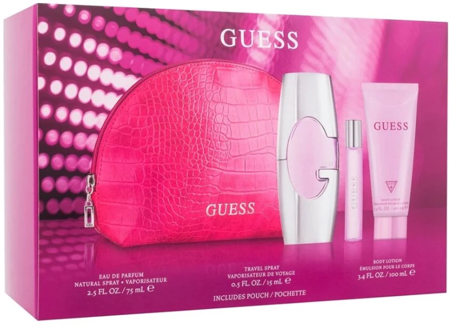 SET GUESS 4PC.EDP 75 MLSP + 3.4 BL + MINI+POUCH DAMA