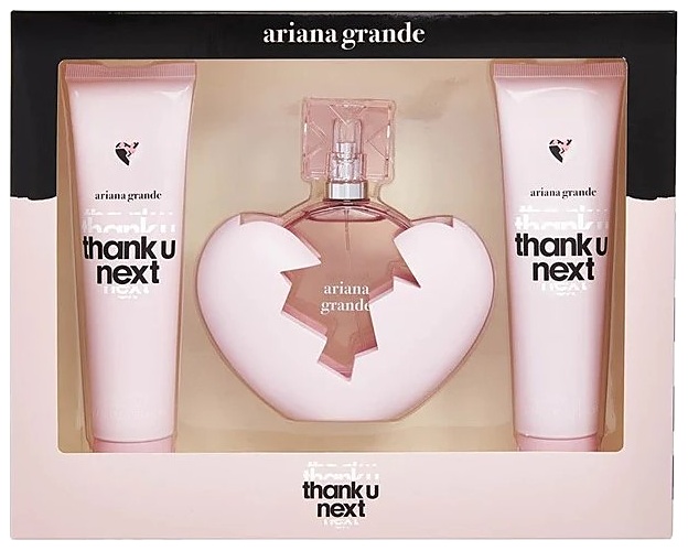SET ARIANA GRANDE THANK U NEXT 3PC.100 MLSP+3.4 B/L+S/G EDP DAMA