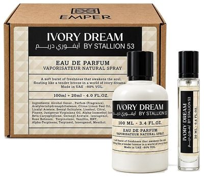SET EMPER IVORY DREAM BY STALLION 53 EDP 2 PCS 100ML + 20ML UNISEX