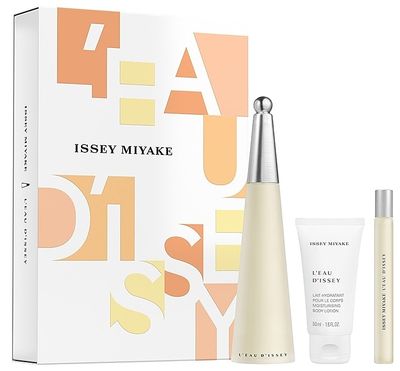SET ISSEY MIYAKE L'EAU D'ISSEY EDT 3 PCS 100ML + 50ML CREMA CORPORAL + 10ML DAMA