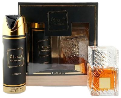 SET LATTAFA KHAMRAH 2 PCS 100ML EDP + 200ML PERFUME SPRAY UNISEX
